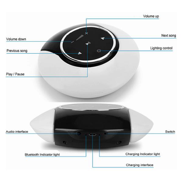 Touch Control USB Rechargeable Portable Wireless LED Light Bluetooth Speaker