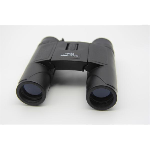 Black Portable Compact Folding Binoculars , Compact Sports Binoculars With Neck Strap