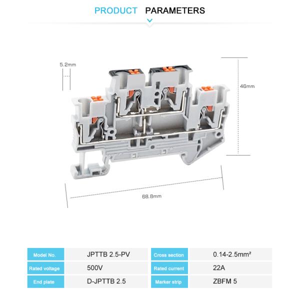 2 Level Push In Type Terminal Block Wiring Directly With Equipotential Bonder