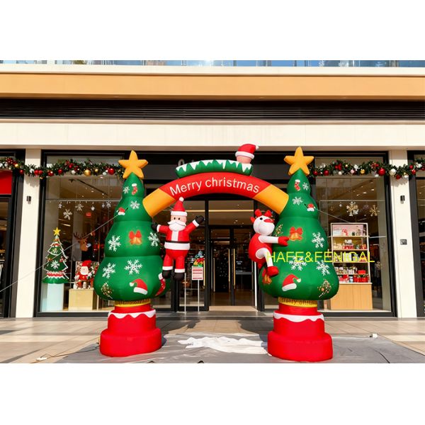 Customizable Christmas Inflatable Arch 6 Meters High For Shop Front Decor