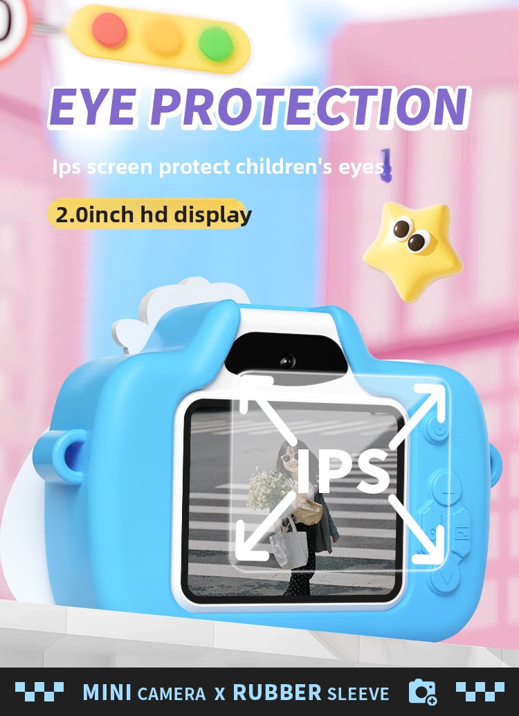 DLC Student Pocket Digital Camera CMOS Sensor Eye Protection HD Dual Camera 1080P Video Games Kids Daily Photography