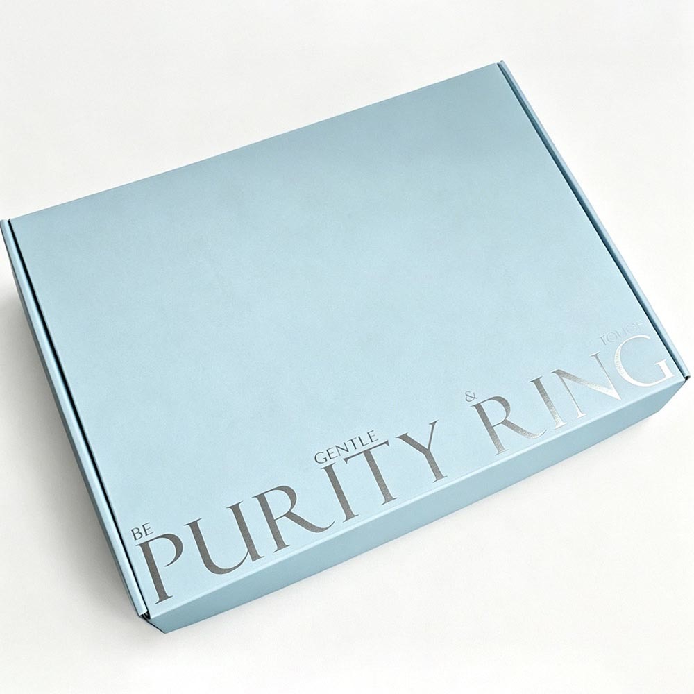 Light Blue Corrugated Custom Mailer Boxes with Silver Foil Stamping