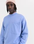 Shinny Blank Crew Neck Sweatshirt Mens Oversized With Big Pocket