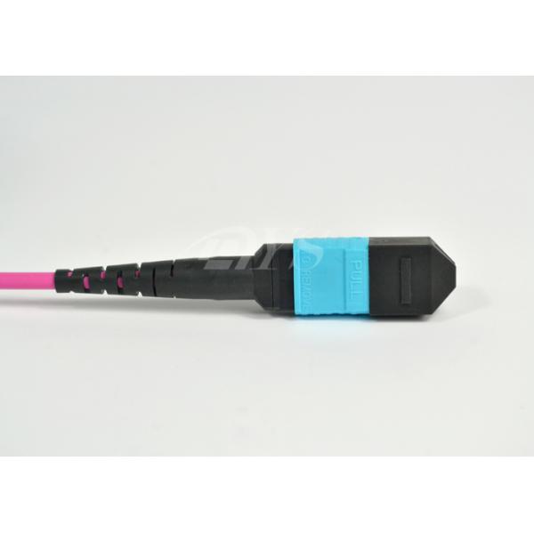ISO9001 8 Core MPO/MTP OM4 Optical Fiber Patch Cable Customize Cord Length