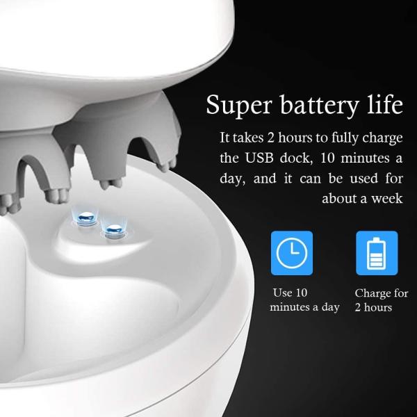 Wireless Waterproof Head Scalp Massager Machine Silicon Low Noise 35db