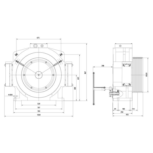 Permanent Magnet Motor Drive Gearless Traction Machine For Elevator 380V