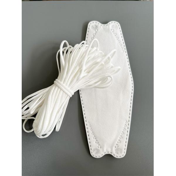 5mm Flat Ear Loop Elastic Cord White Polyester Spandex Earloop For Korean 3D Mask