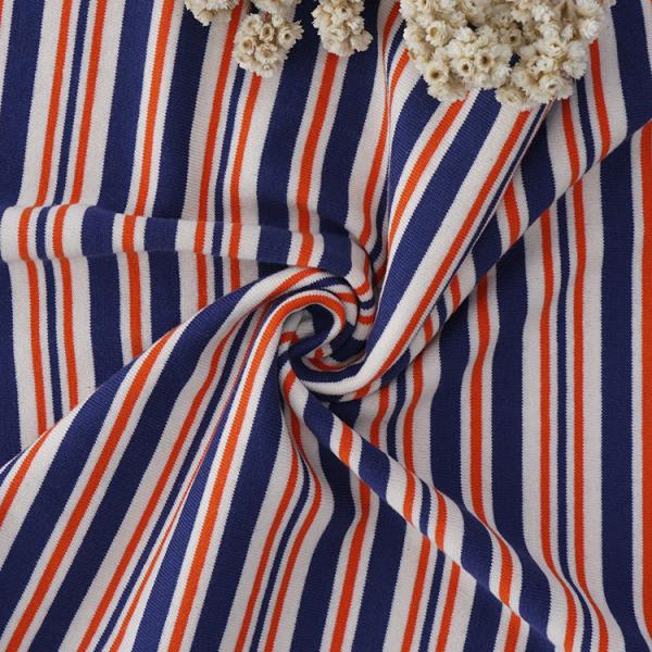Support Customization And Wide Applicability 100% Cotton Double Yarn Striped Cotton Fabric For T-Shirt