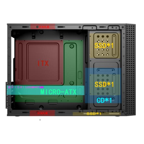 Computer Case Supports Micro ATX And ITX Featuring Strong Storage Scalability Diverse Front Interfaces 8cm Fan For Cooling