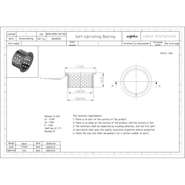 wrapped bronze bearing drawing