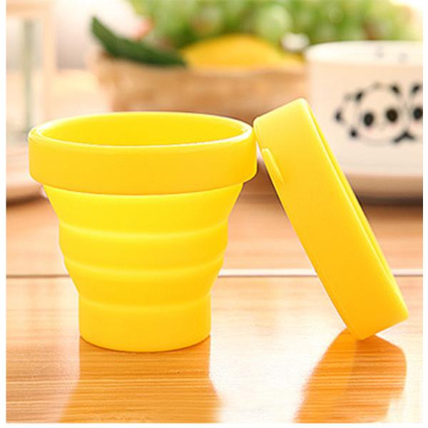 Candy Color 170ml Silicone Travel Mug Rose Silicone Collapsible Travel Cup