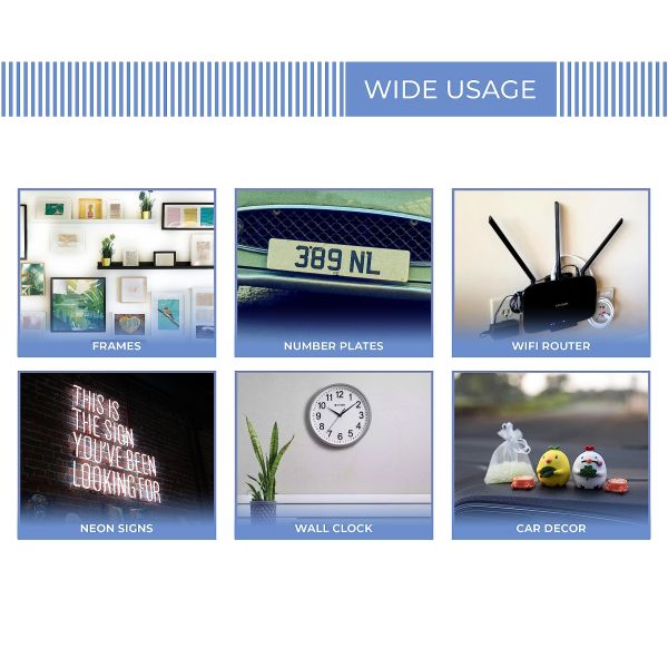 Heavy Duty Double Sided Tape Super Extra Sticky Adhesive Wall Decals Includes Square Rectangular Shapes Made of EVA Foam