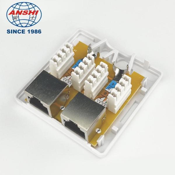 Double Port FTP Surface Mount Box CAT6 3U Gold Plating
