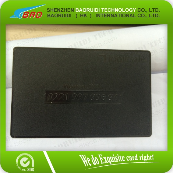 Metal black embossed card