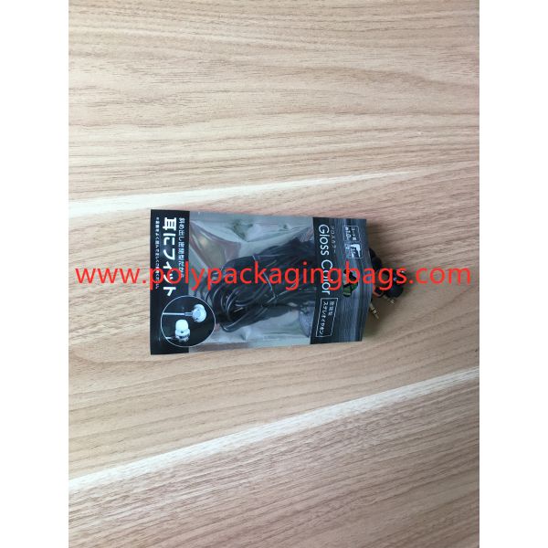 Headphone Cable Electronic Digital Foil Ziplock Bags With Transparent Window