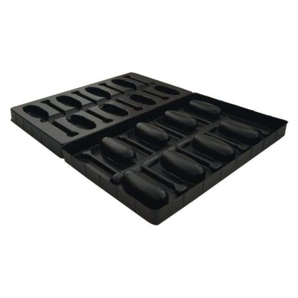 Recyclable Electronic Component Packages Black PET/PVC/PS Large Plastic Tray