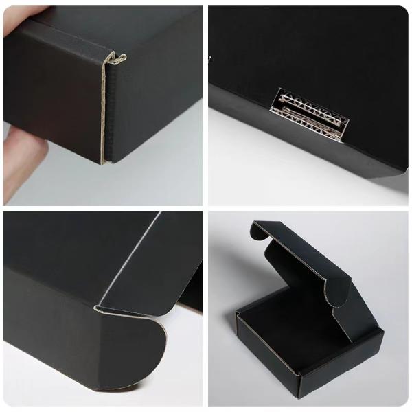 Black Shipping Corrugated Cardboard Shipping Box Foldable Paper Printing