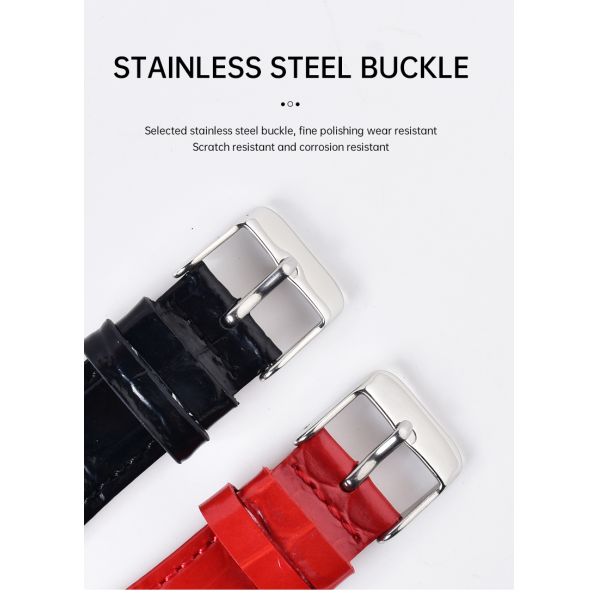 Bamboo-textured Genuine Leather Strap