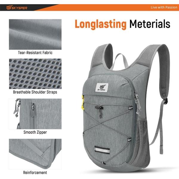 SKYSPER Foldable Hiking Backpack - 10L Small Lightweight Daypack Breathable Travel Backpacks for Men Women
