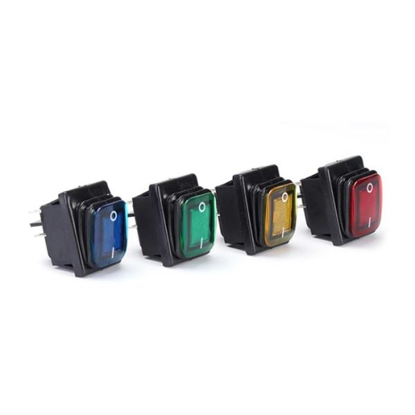 16A 250V 4 PIN Waterproof Lighted Rocker Switch