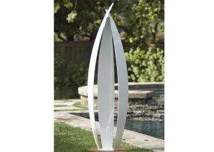 Quality Garden Art Decoration Modern Stainless Steel Sculpture White Painted Finish for sale