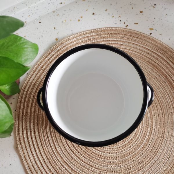 Handmade Ceramic Container Keeper with Strainer Enamel Customized Logo Bacon Fat Can for Grease Drippings Storage