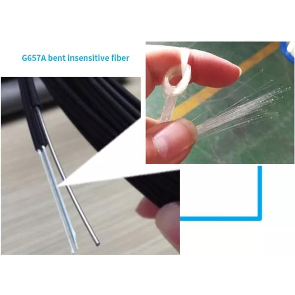 Single Mode 2 Core G657A LSZH Fiber Optic Outdoor FTTH Drop Cable