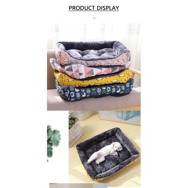 Textured Wave Pet Sofa Beds Washable Large Rectangle Dog Bed Comfortable