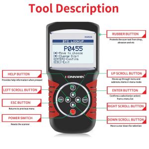 Quality Multi-languages large screen car Code Reader OBD2 Diagnostic Tool for sale