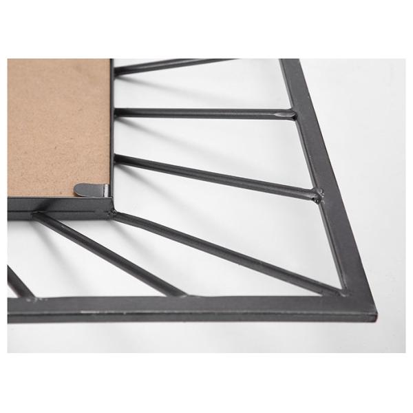 Large Rectangle Black Framed Metal Wall Art Mirror