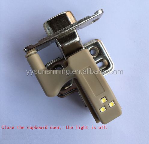 Door control switch Plastic Battery Operated LED Cabinet Hinge Light for Furniture