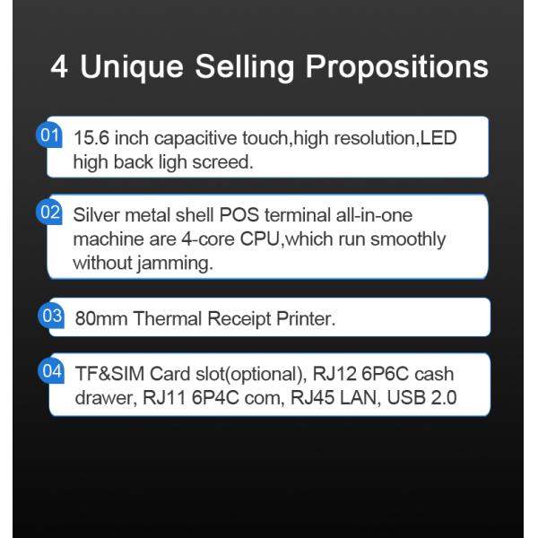 Card Swipe International POS Machine System Dual Screen Receipt Printer