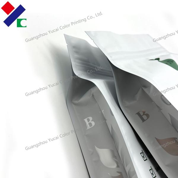 Biodegradable Empty Tea Matt Food Packaging Pouch Zip Lock Bag