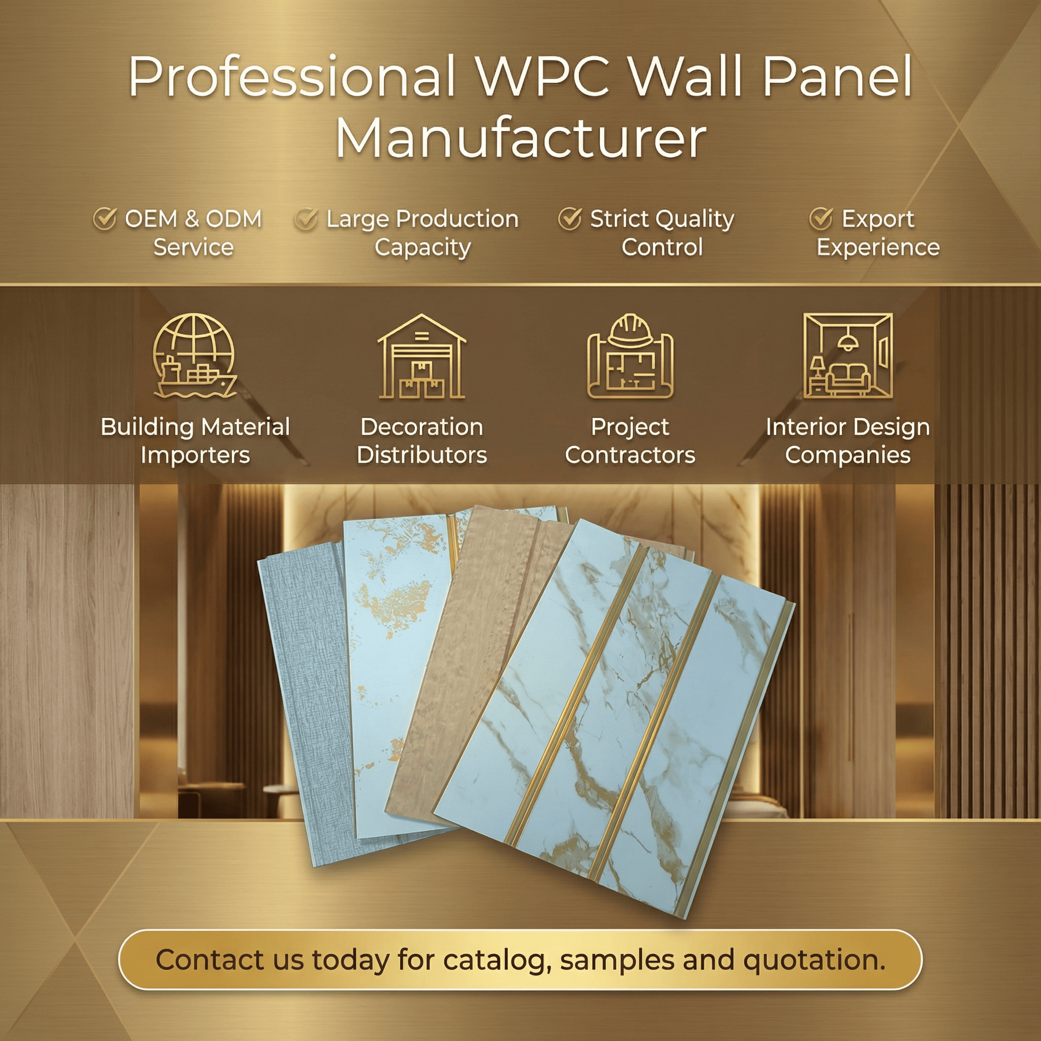Close-up view of heat transfer printed WPC panel surface