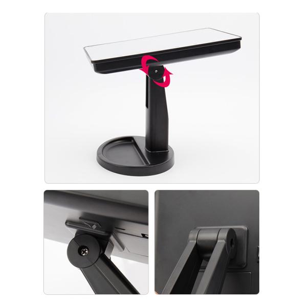 Black Casing LED Cosmetic Mirror Table Stand Lighted Make Up Mirror With 16 Pcs Lights