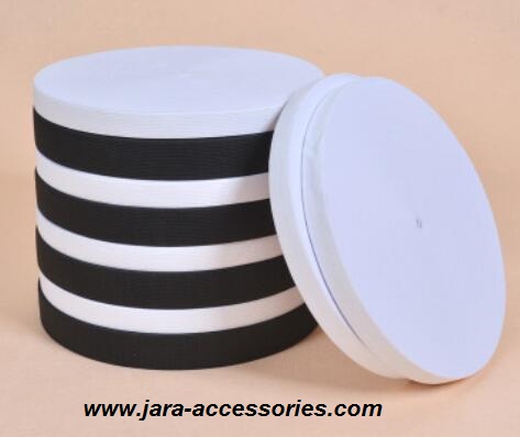 2cm Width Beige Polyester Webbing Belt With Silver Round Ring / Folded PU Tip