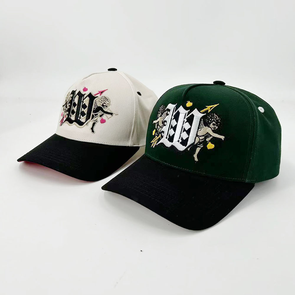 Personalized Embroidered 5 Baseball Caps Panel Mid Profile Custom Embroidery Cotton Trucker