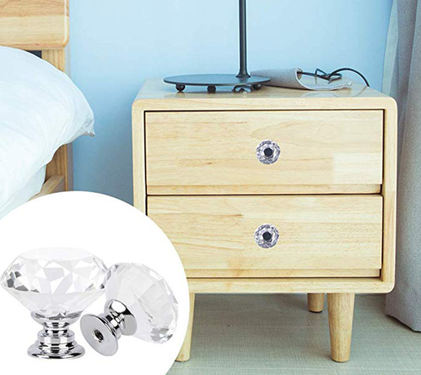 Modern Transparent Crystal Knob Beautiful Golden Knobs Handle Durable Easy Installation Furniture Door Pulls Kitchen Wardrobe