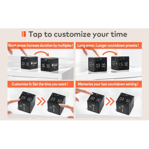 Magnetic Productivity Ticktime Pomodoro Timer Cube Mute Vibration Adjustable Sound