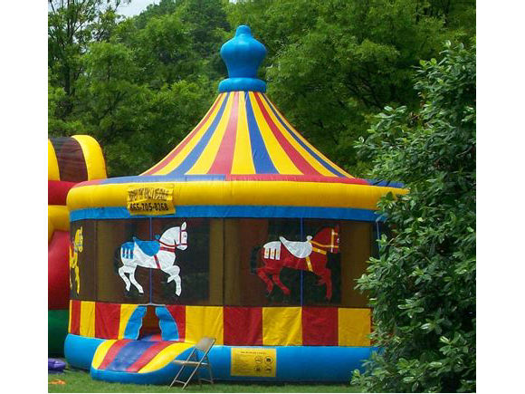 Commercial Inflatable Carousel Bounce House For Backyard 6 * 6m