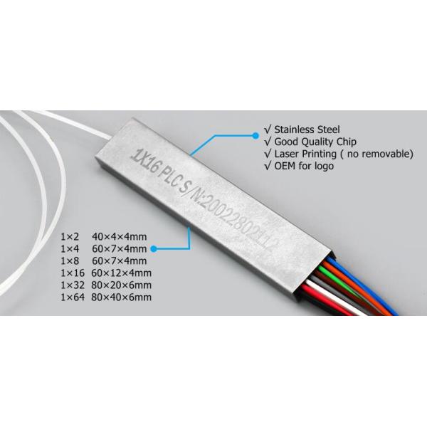FTTX Fiber Optic Coupler FTTH PLC Splitter Mini Type Without Connector