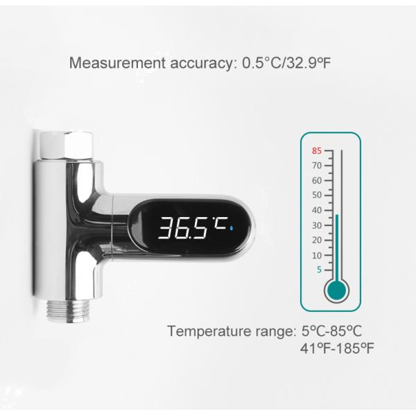 Household Temperature Instruments Self-Generating LED Display Water Temperature Gauge