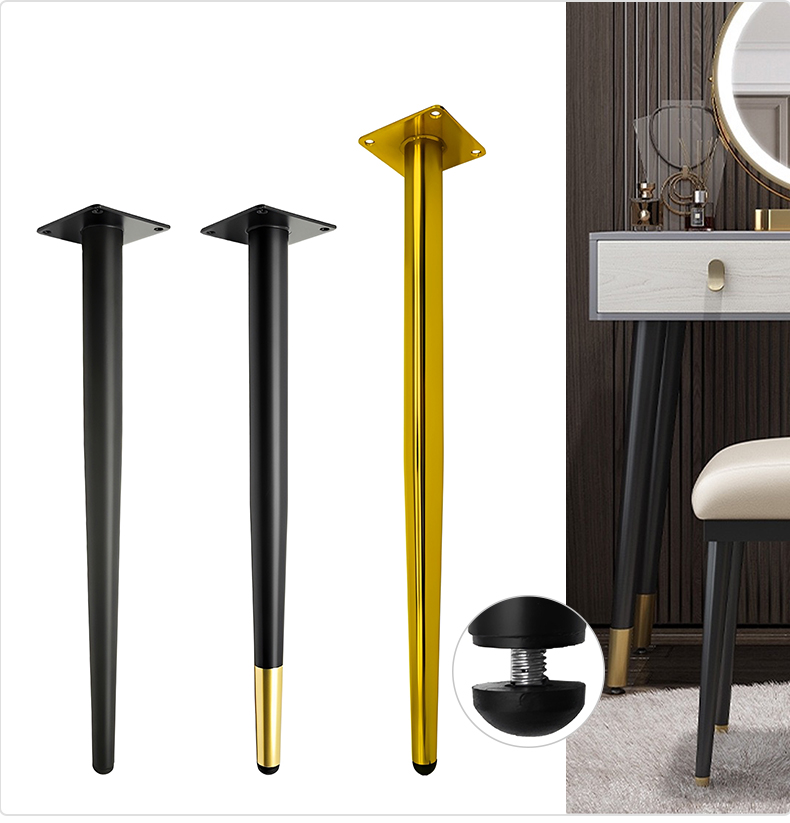 Light Luxury Extended Metal Table Leg Brackets Adjustable Support Legs for Dressing Tables Stools and Bathroom Cabinets