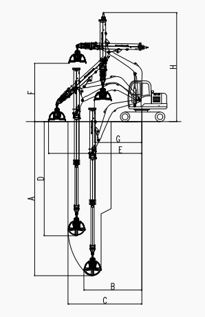 0.2CBM hydraulic telescopic arm