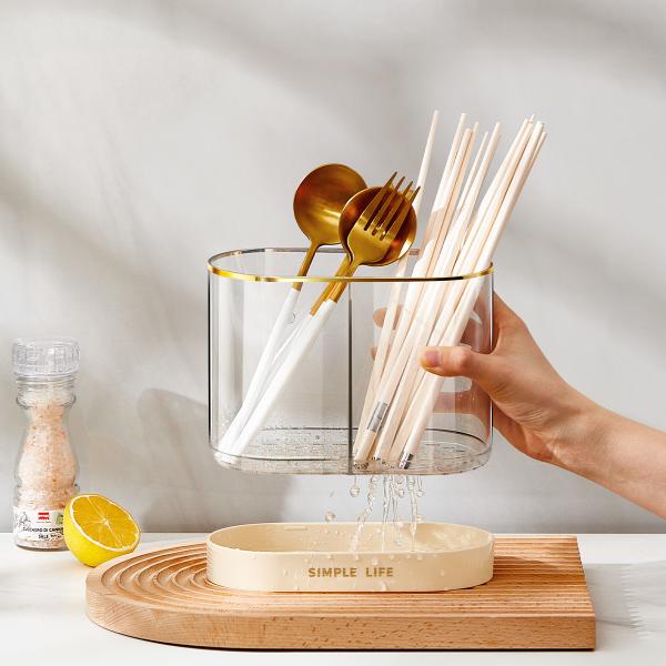 2 Different Sizes Multipurpose Plastic Kitchen Countertop Drying Cutlery Storage Holders Utensil Organizer