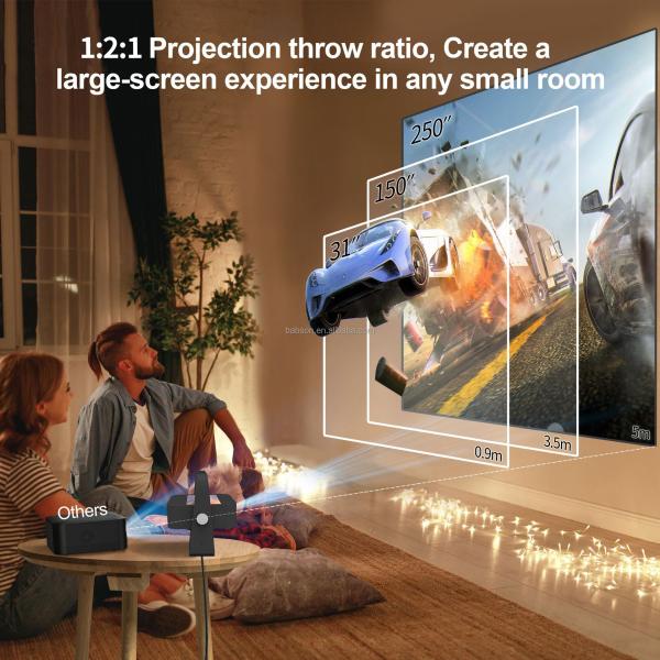 BudPlus A3 Projector Dual Screen 4K Projector 1080P Resolution World's First 1080P Tablet Projector Android 12