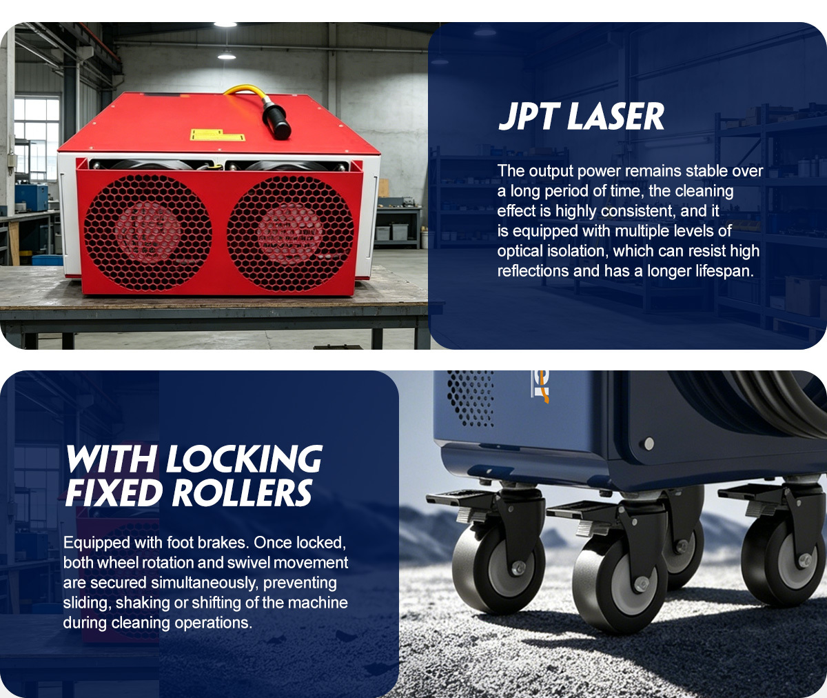 300W 500W Trolley-type Pulsed Laser Cleaning Machine