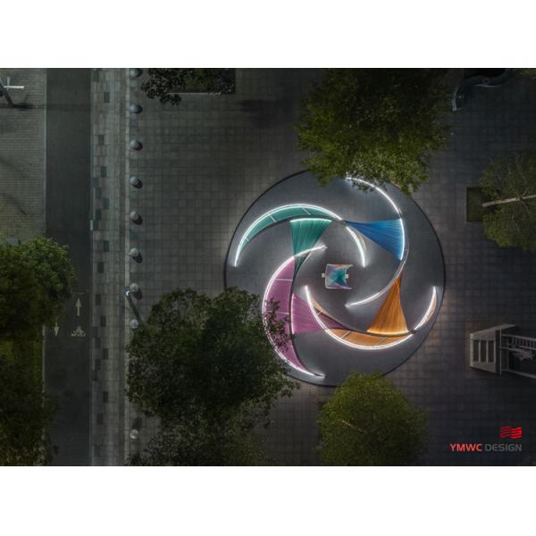 Artistic Installation Theme Stainless Steel Revolving Structure Interactive Light Art