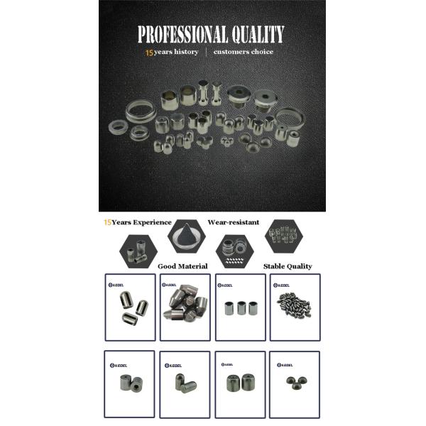 Custom Cemented Tungsten Carbide Alloy Cylindrical Top Chamfered Cylindrical Buttons Teeth for the Oil and Gas Industry YG8
