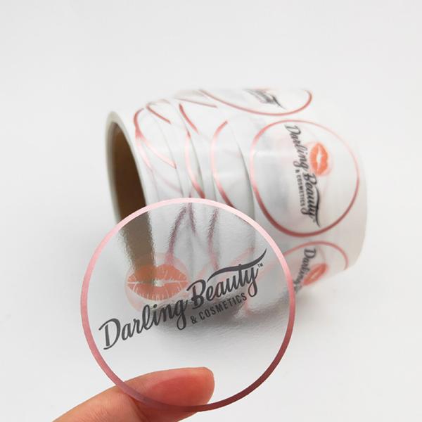 Flex CDR Die Cut Clear Vinyl Stickers Offset Printing Circle Pink